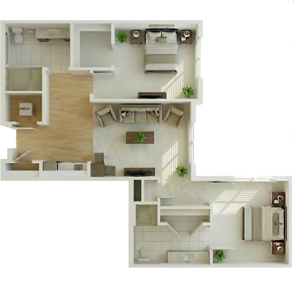 Chestnut Assisted Living Apartment 2 bed 2 bath 881 Sq Ft Standard