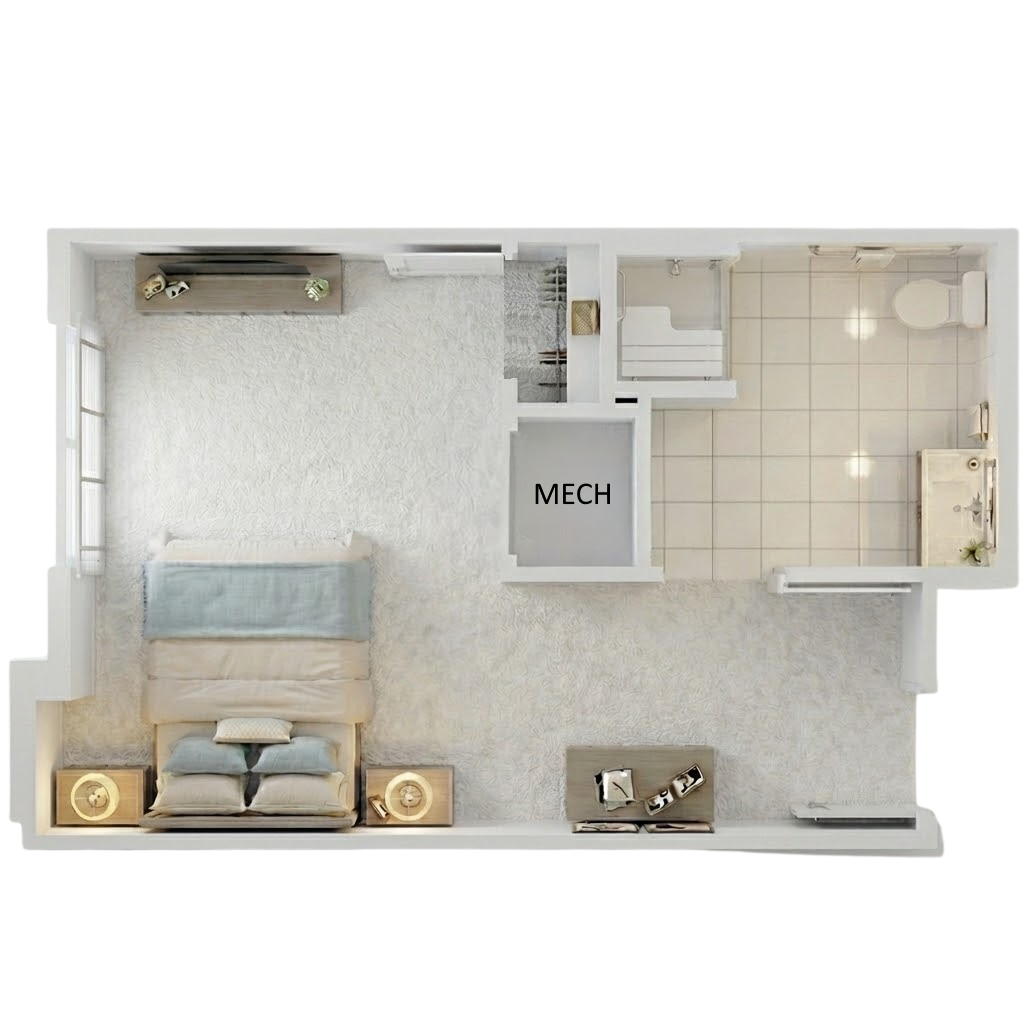 Legacy Landing Studio Memory Care Apartment 313 Sq Ft