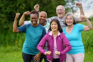 group of seniors outside